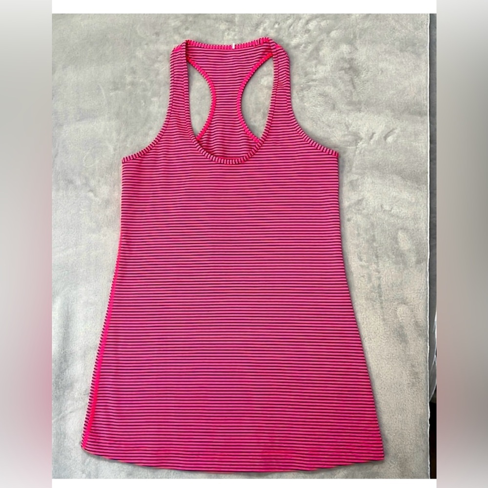 Striped Pink Racerback Tank Top